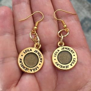 Gold and bronze drop earrings
